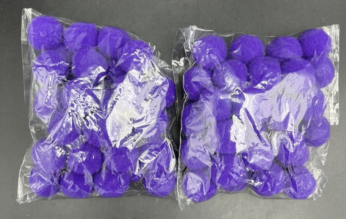 36Pcs 20mm Round Fluffy Purple Pom Pom Ball Pom Poms Craft Lot of 2