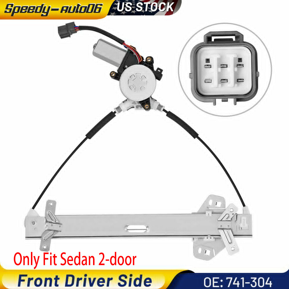 Front Left Driver Window Regulator w/ Motor for Honda Accord 2003-2007 Coupe