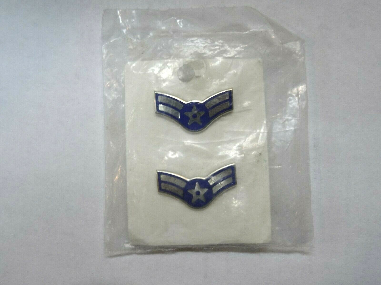 NEW Sealed in Package Pair US Airforce Stars & Stripes Insignia Enamel Pin Set