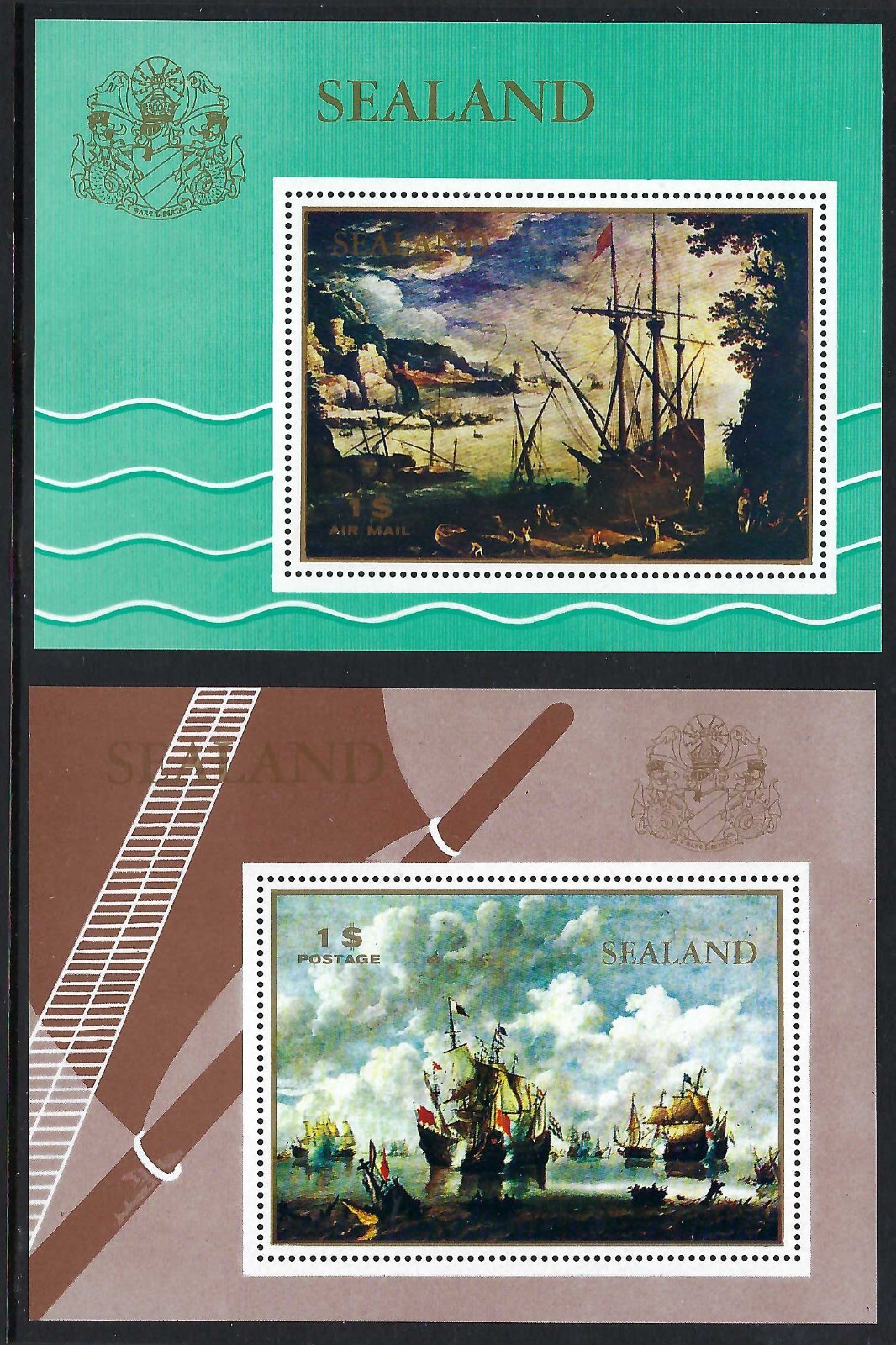 Sealand - 1970 Two S/S MNH Ships Boats Paintings Transport