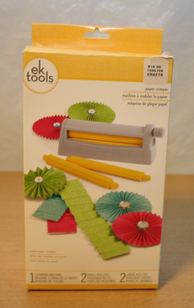 EK Tools Paper Crimper Machine with 2 Small and 2 Large Rollers
