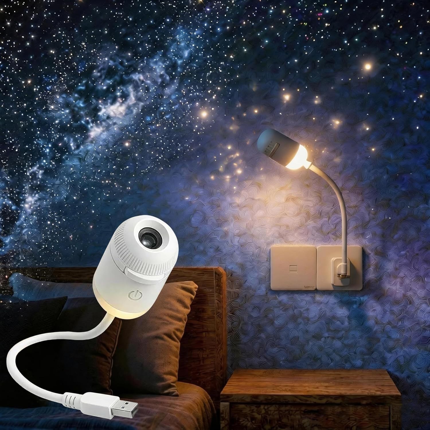 2-in-1 Galaxy Projector Night Light Starry Sky Projector High Resolution Bedroom