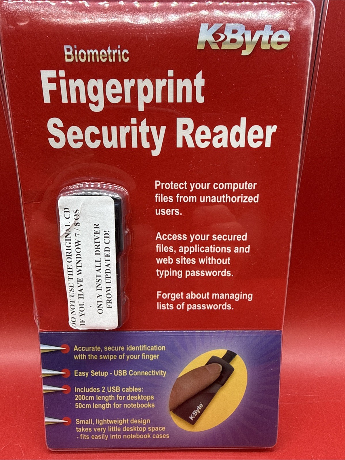 K-Byte BIOMETRIC FINGERPRINT SECURITY READER USB FOR PC LAPTOP