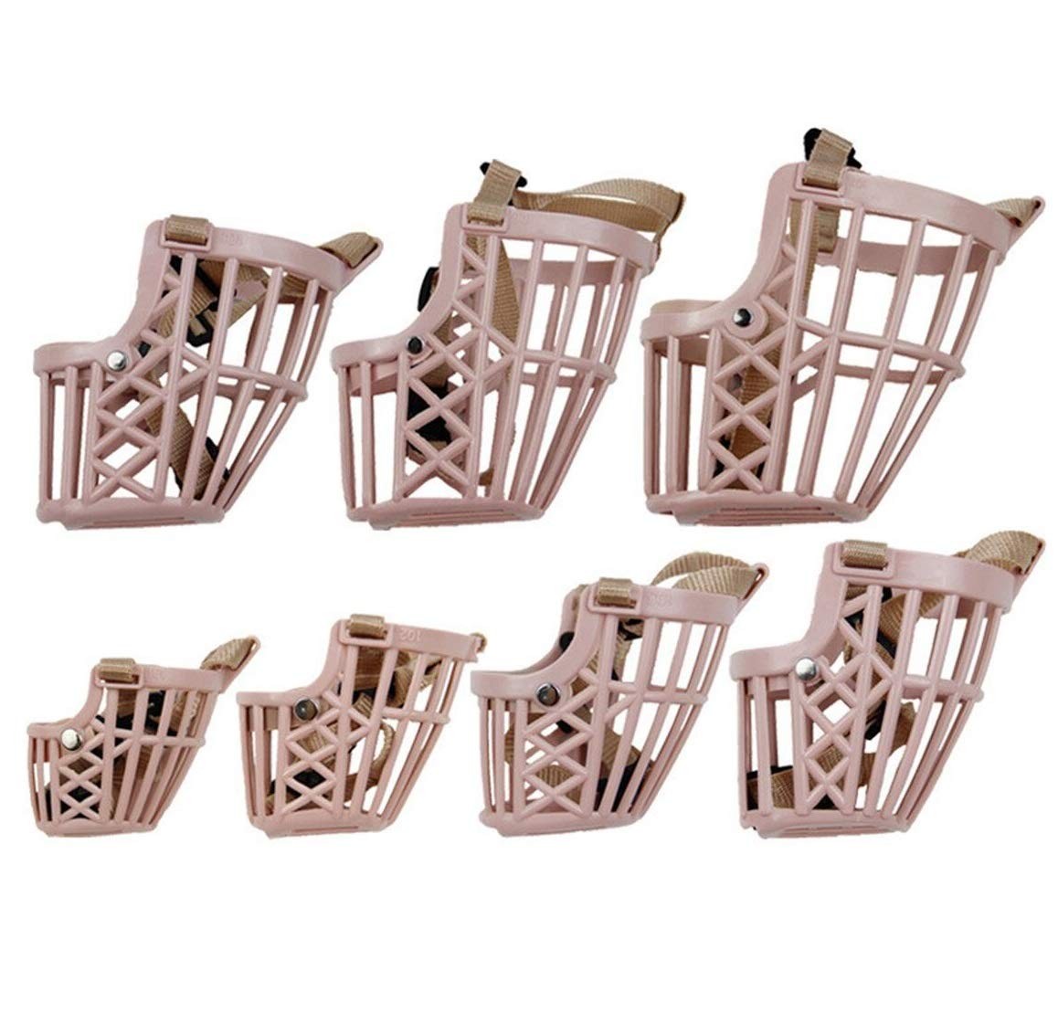 7pcs/Set Plastic Dog Muzzle, Anti Bite Adjustable Pet Basket, Dogs Training M...