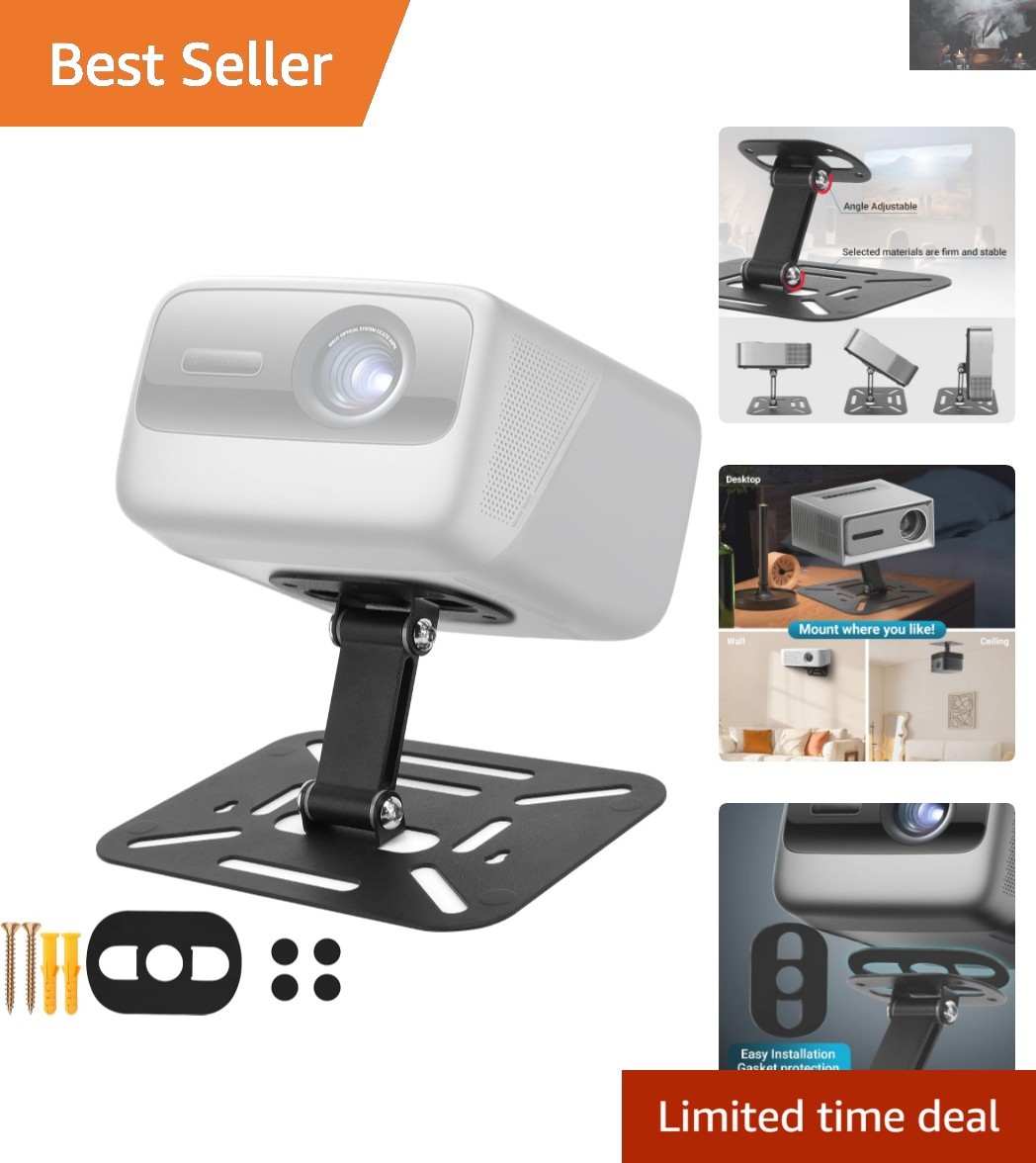 Compact Projector Ceiling Stand - Metal Holder Compatible with QKK, Anker & More