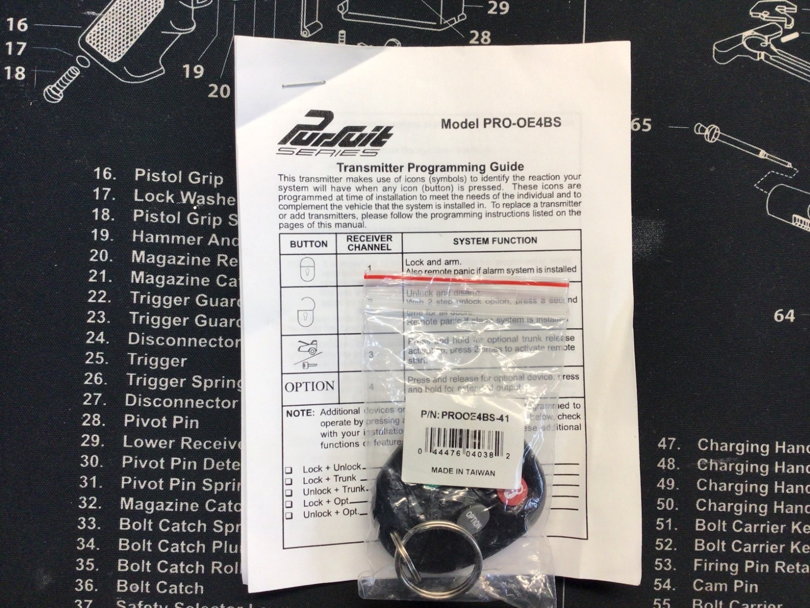 Audiovox PRO-OE4BS replacement remote NEW.
