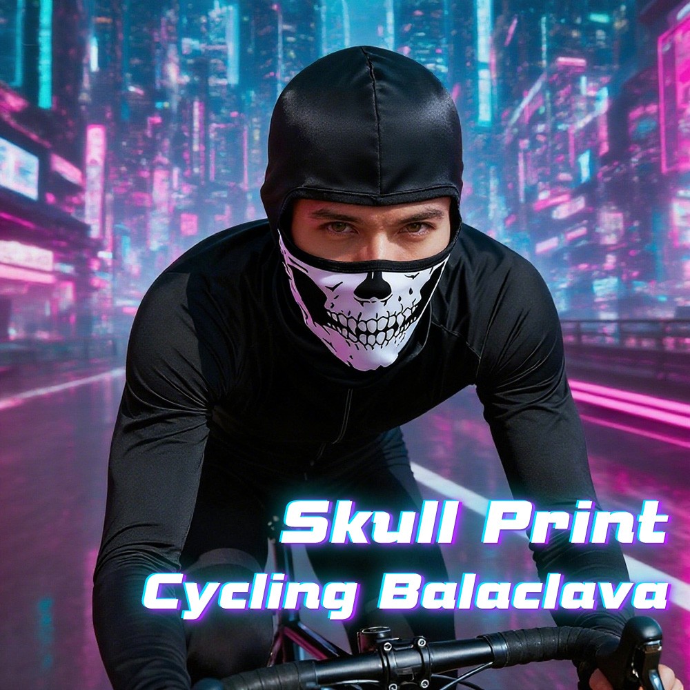 Ghost Biker Skull Hood Full Face Mask Motorcycle Ski Balaclava CS Bike Halloween