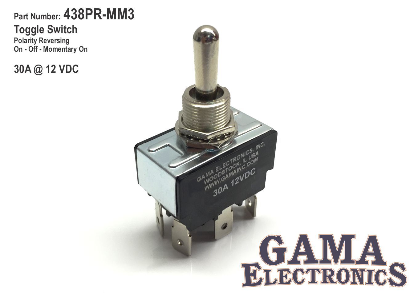 30 Amp Toggle Switch Polarity Reversing DC Motor Control On-Off-Momentary On