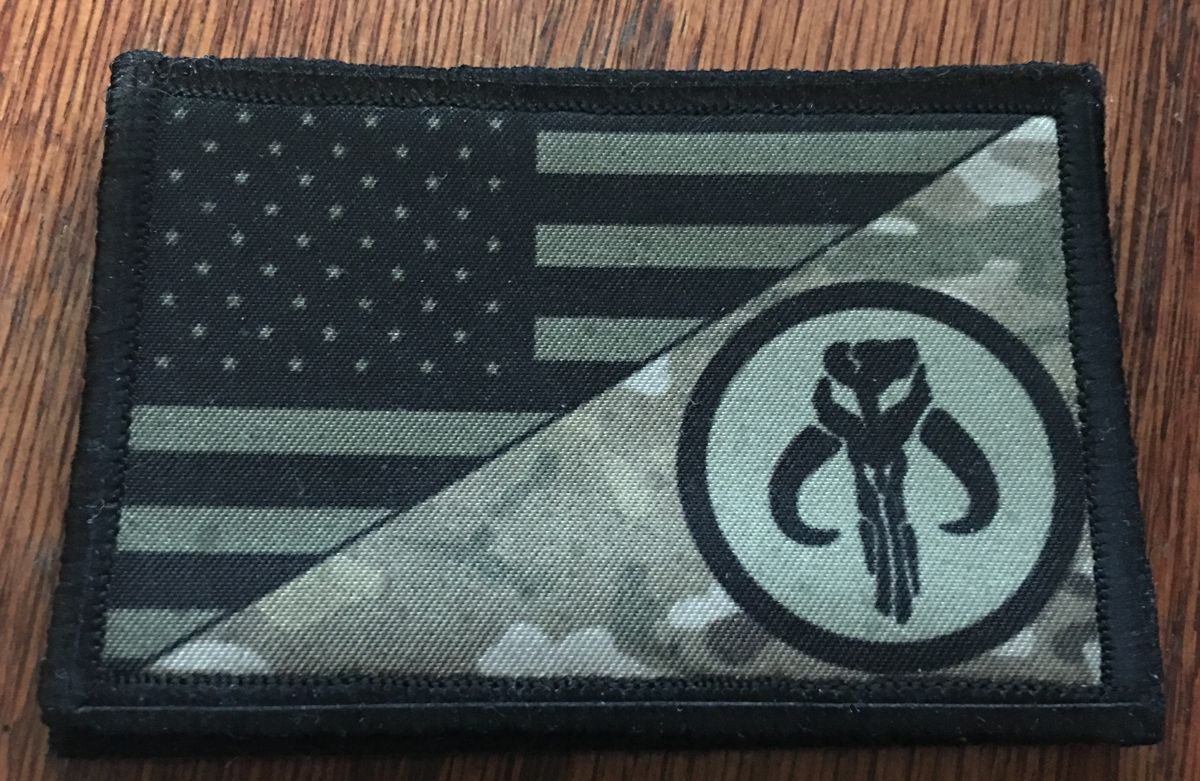Subdued Boba Fett Mandalorian USA Flag  Morale Patch Tactical Military Army