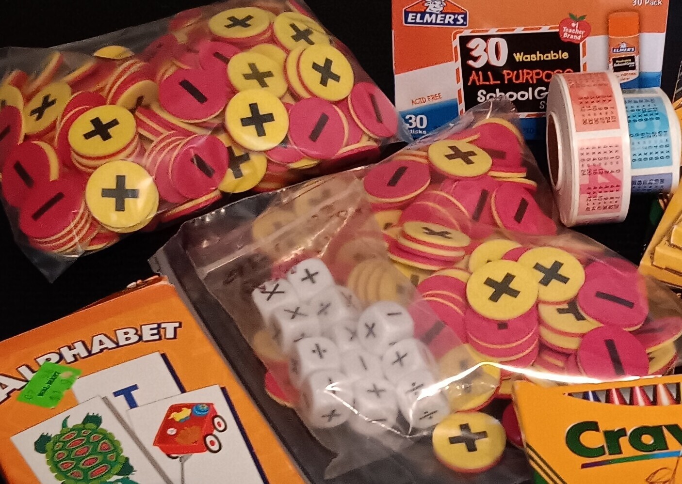 Lot Classroom School Supplies Highlighters Alphabet Math Manipulative Timer