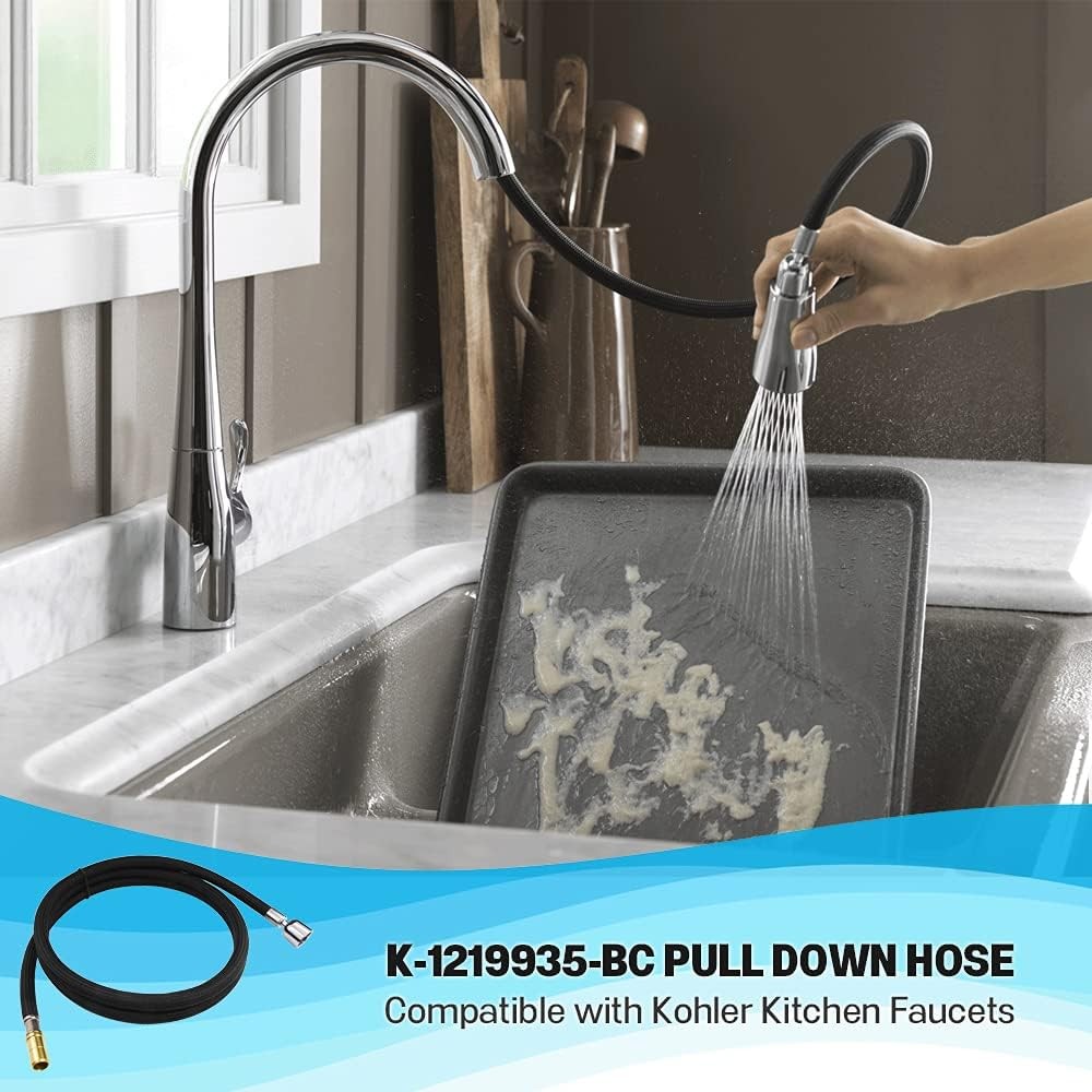 67" Inches Pull Down Hose, Bright Chrome Finish