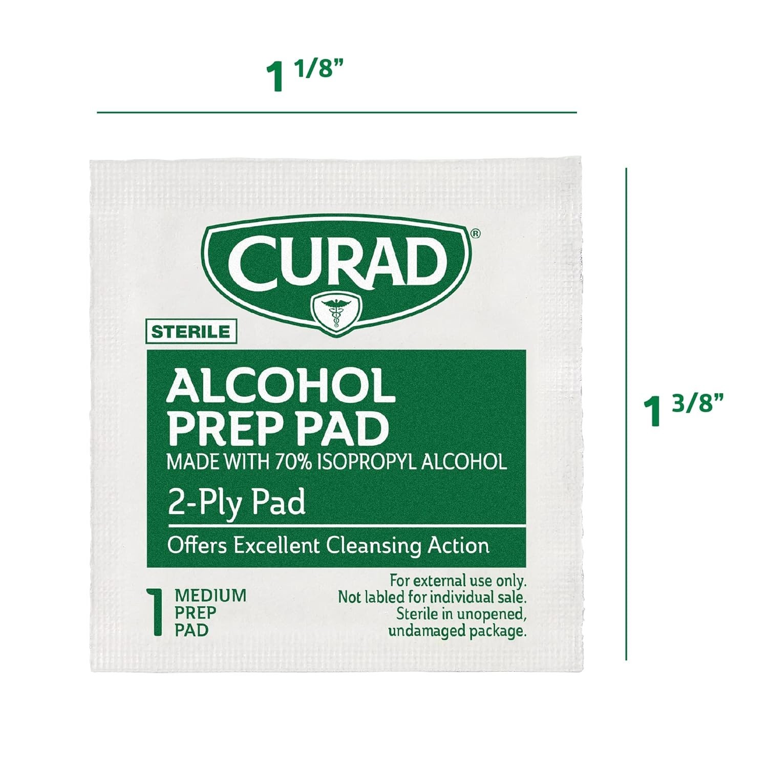 CURAD Alcohol Prep Pads (Pack of 4 Boxes) | 400 Pieces Medium Isopropyl..
