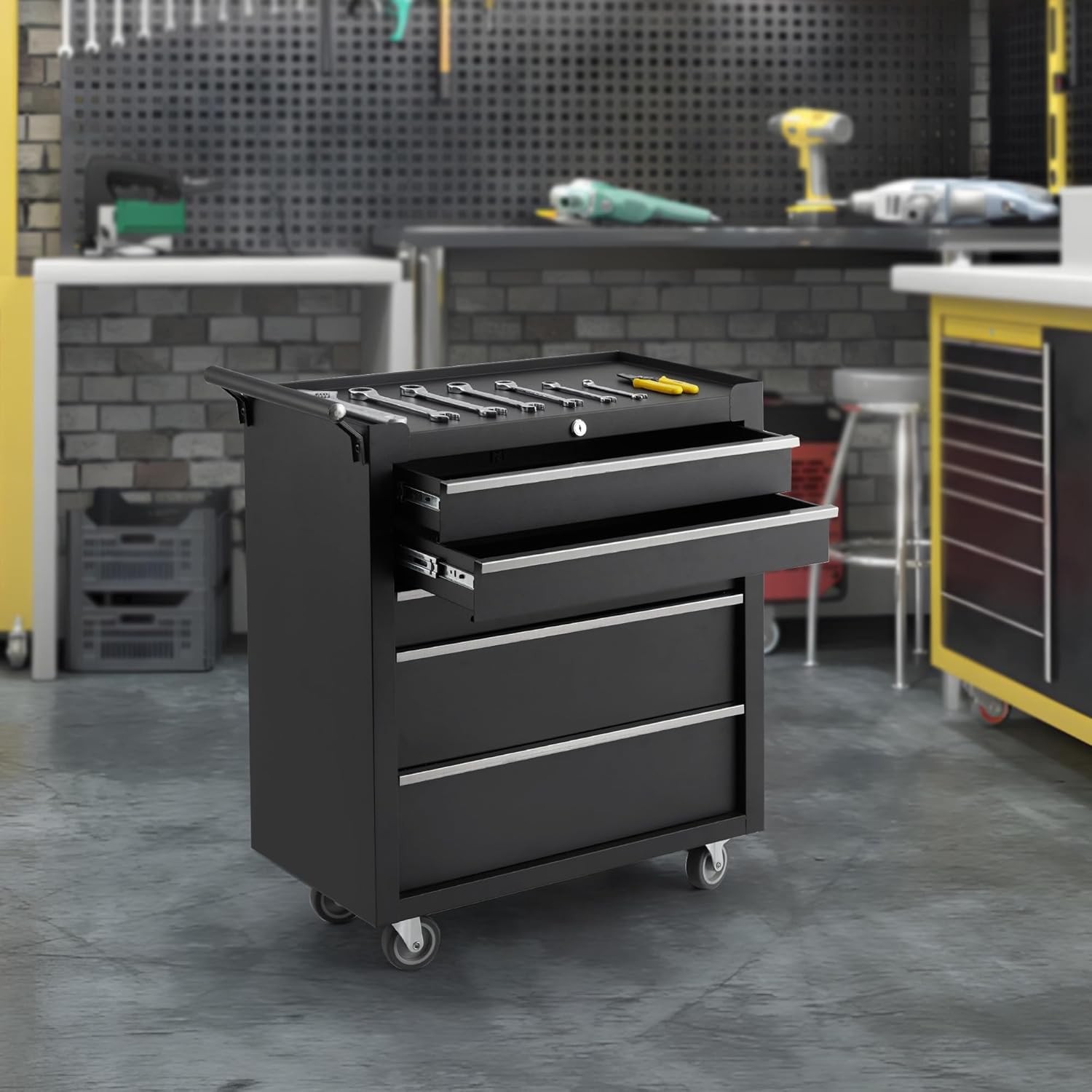 5-Drawer Rolling Tool Chest Tool Box with Wheels Tool Cart Mechanic Tool Cabinet