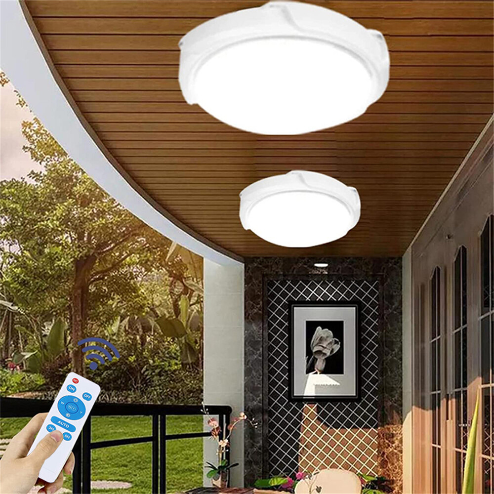 2Pack Solar Powered Ceiling Pendant Light Remote Indoor Outdoor Lamp Waterproof
