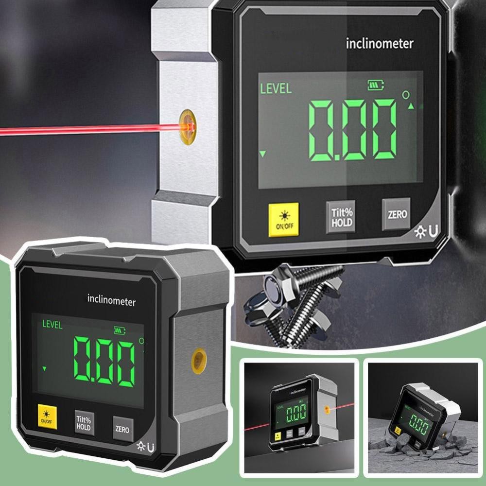 4-sided Magnetic Dual Laser Inclinometer Digital Angle M easuring Instrument ]