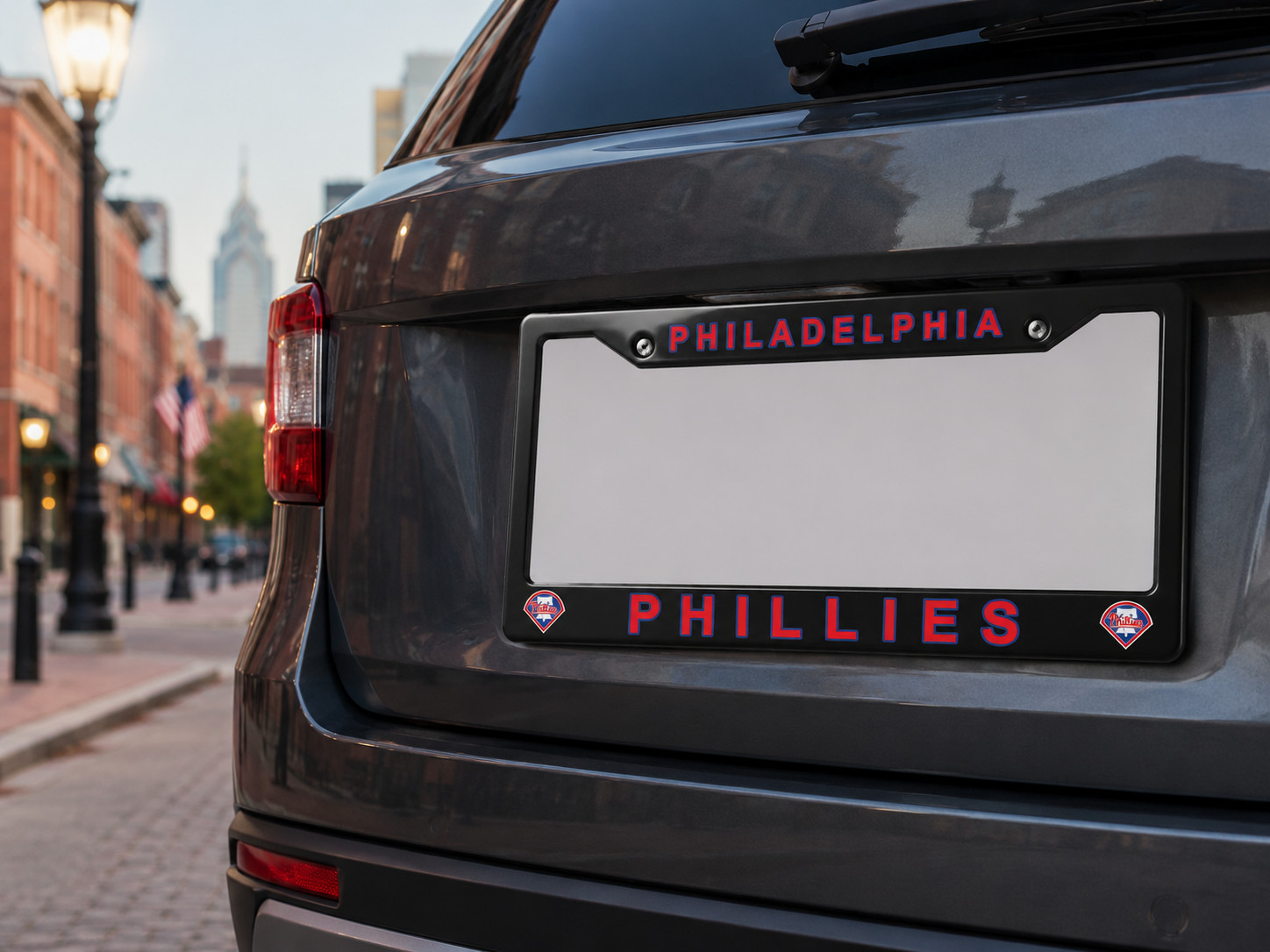 Philadelphia Phillies Black License Plate Frame Cover - Black - Eliteauto3k