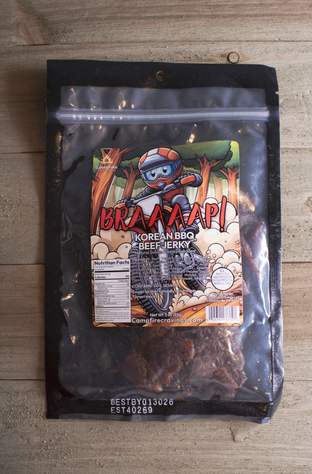 Campfire Cravings BRAAAP! Korean BBQ Beef Jerky – Handcrafted, Small Batch, 3 oz
