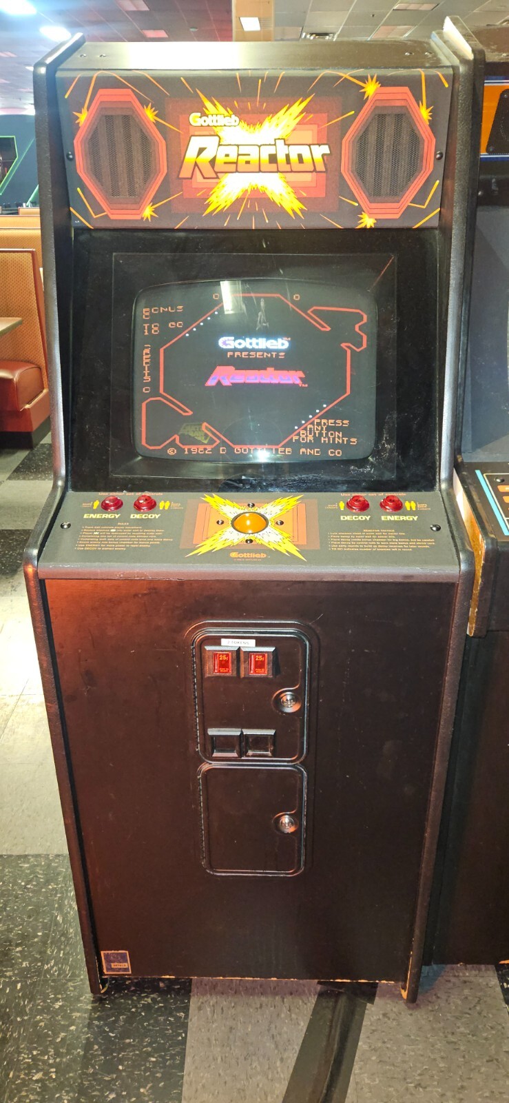 REACTOR Video Arcade Game - Gottlieb 1982 - 2552