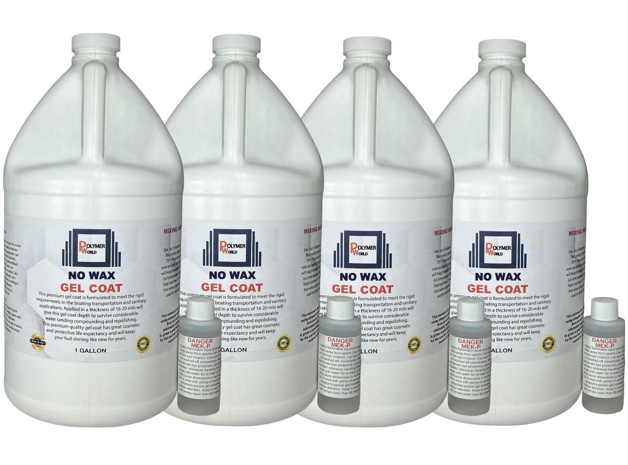 Polymer World White Gelcoat NO WAX  4 Gallon, Boats, Cars, RV, Fiberglass ,Tubs