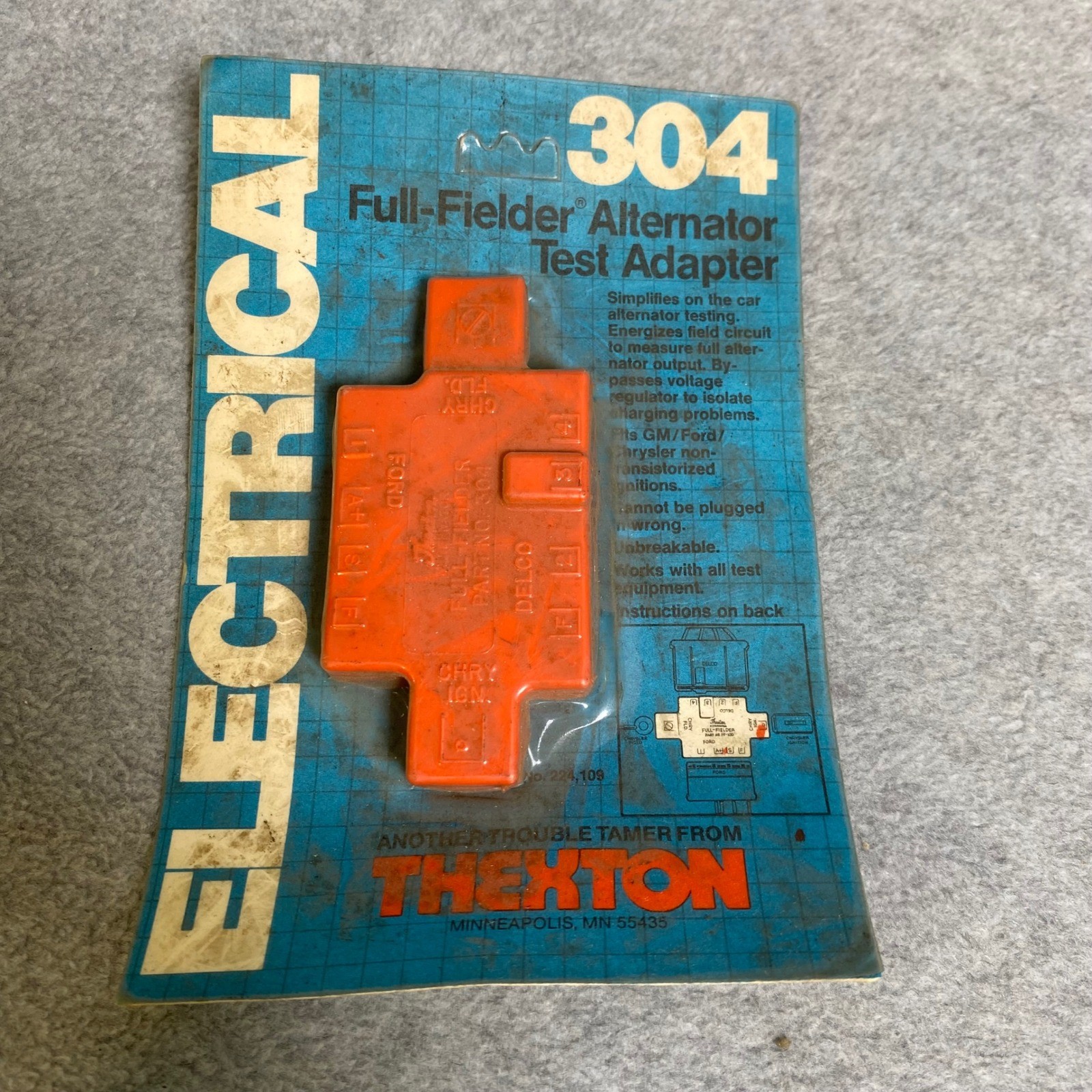 Thexton 304 Full-Fielder Alternator Test Adapter GM Ford Chrysler Orange NEW