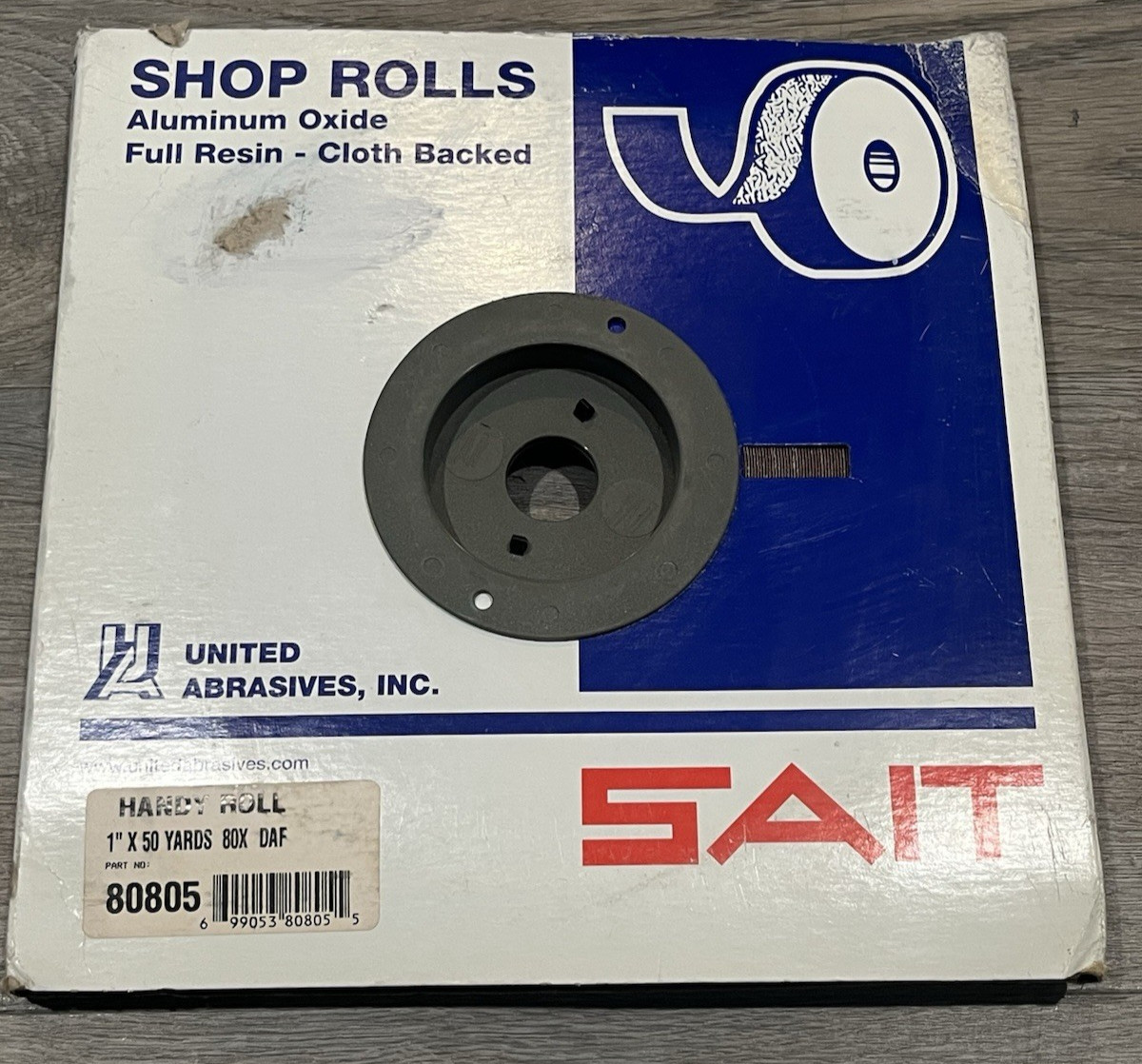 United Abrasives 80805 1" x 50 Yards Aluminum Oxide Handy Shop Rolls 80 Grit