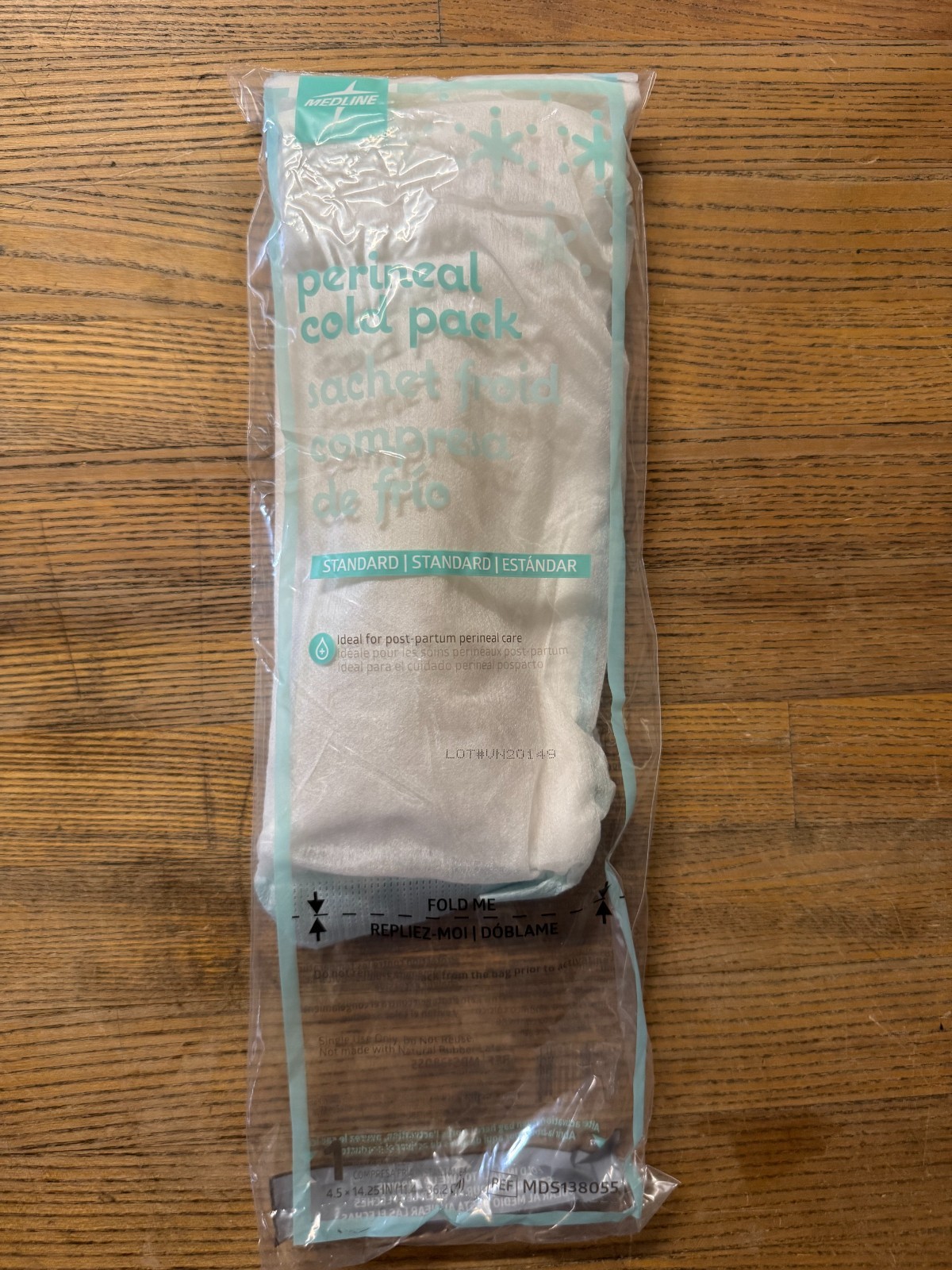 CASE OF 25 Medline Perineal Cold Pack Standard 4.5 in X 14.25 in