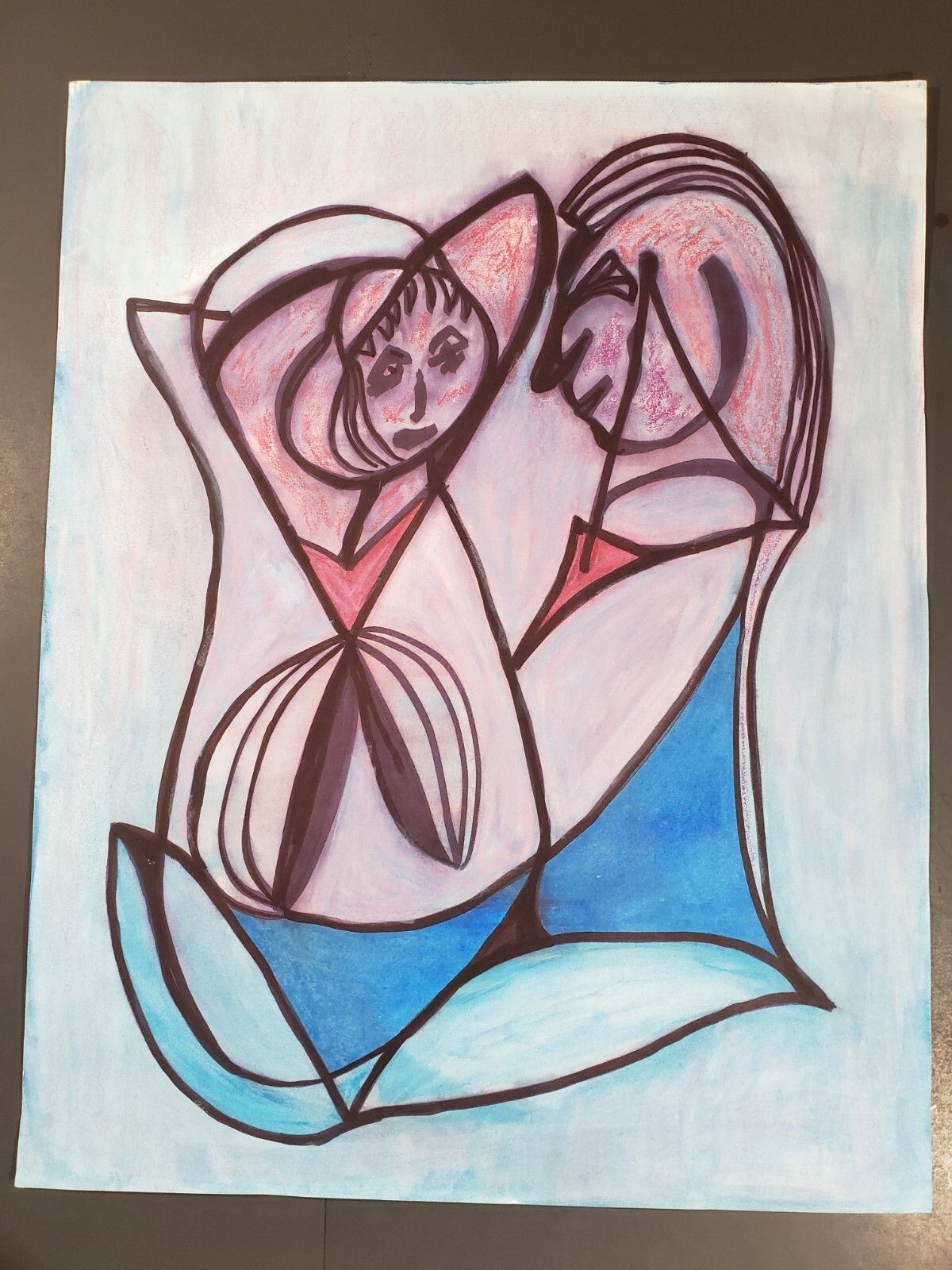 Lois Walker "I Promise" 1993 mixed media Painting 24"x19" Abstract Expressionist