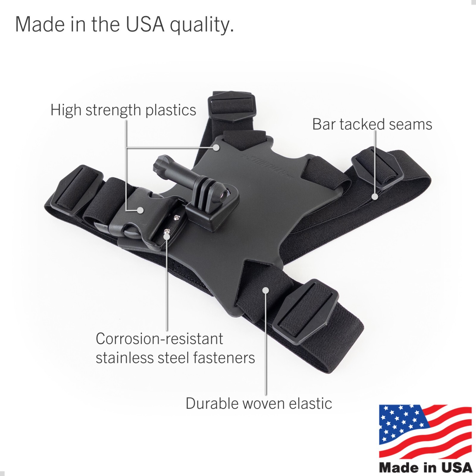STUNTMAN High Stability Chest Mount with J Hook for Action Cameras