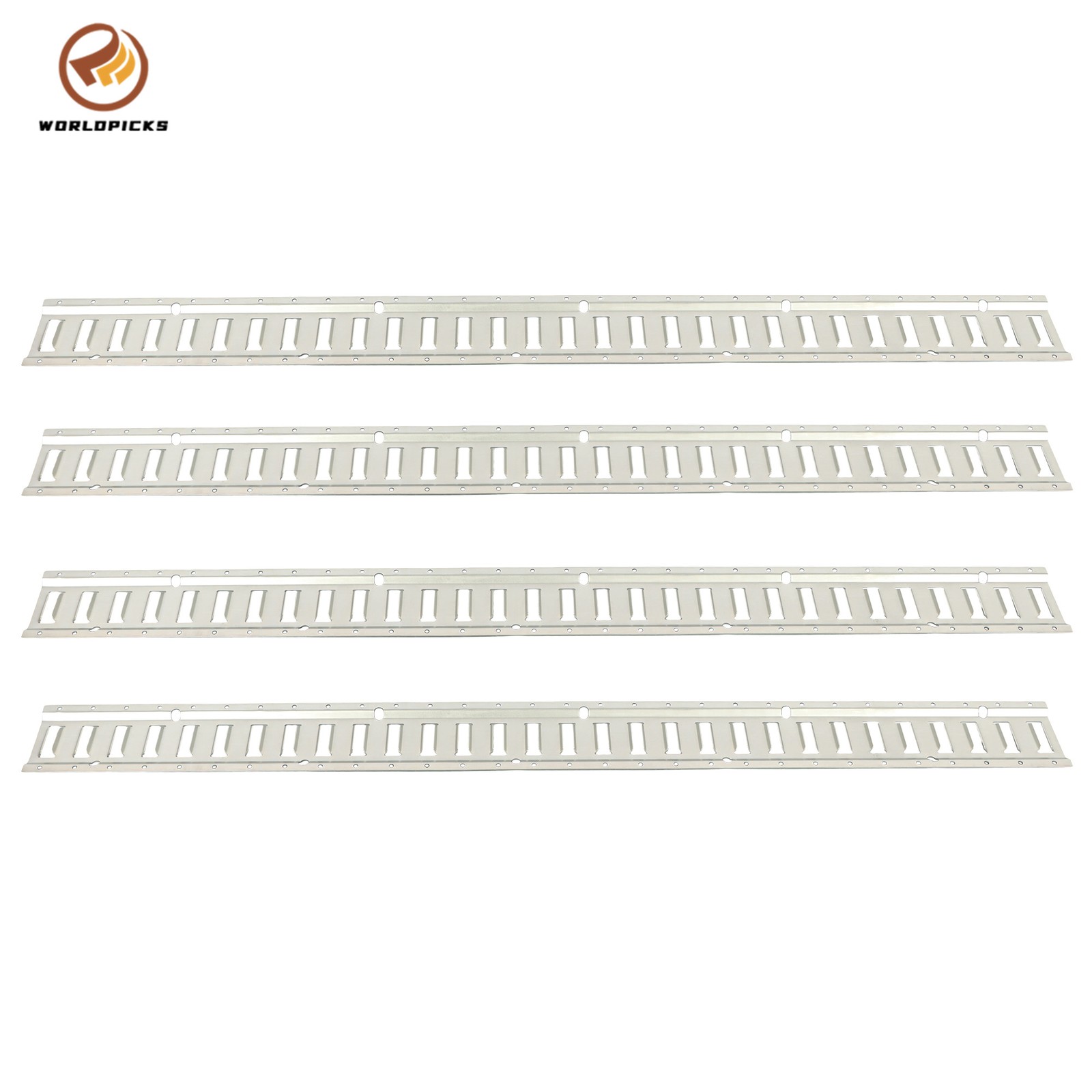 4 Piece 5' Galvanized E Track Rail Set Silver Finish Fit For Trailers Trucks