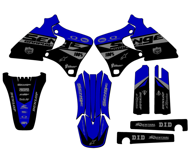 1998-2002 YZ 426 F BINARY Blue Senge Graphics Kit Compatible with Yamaha