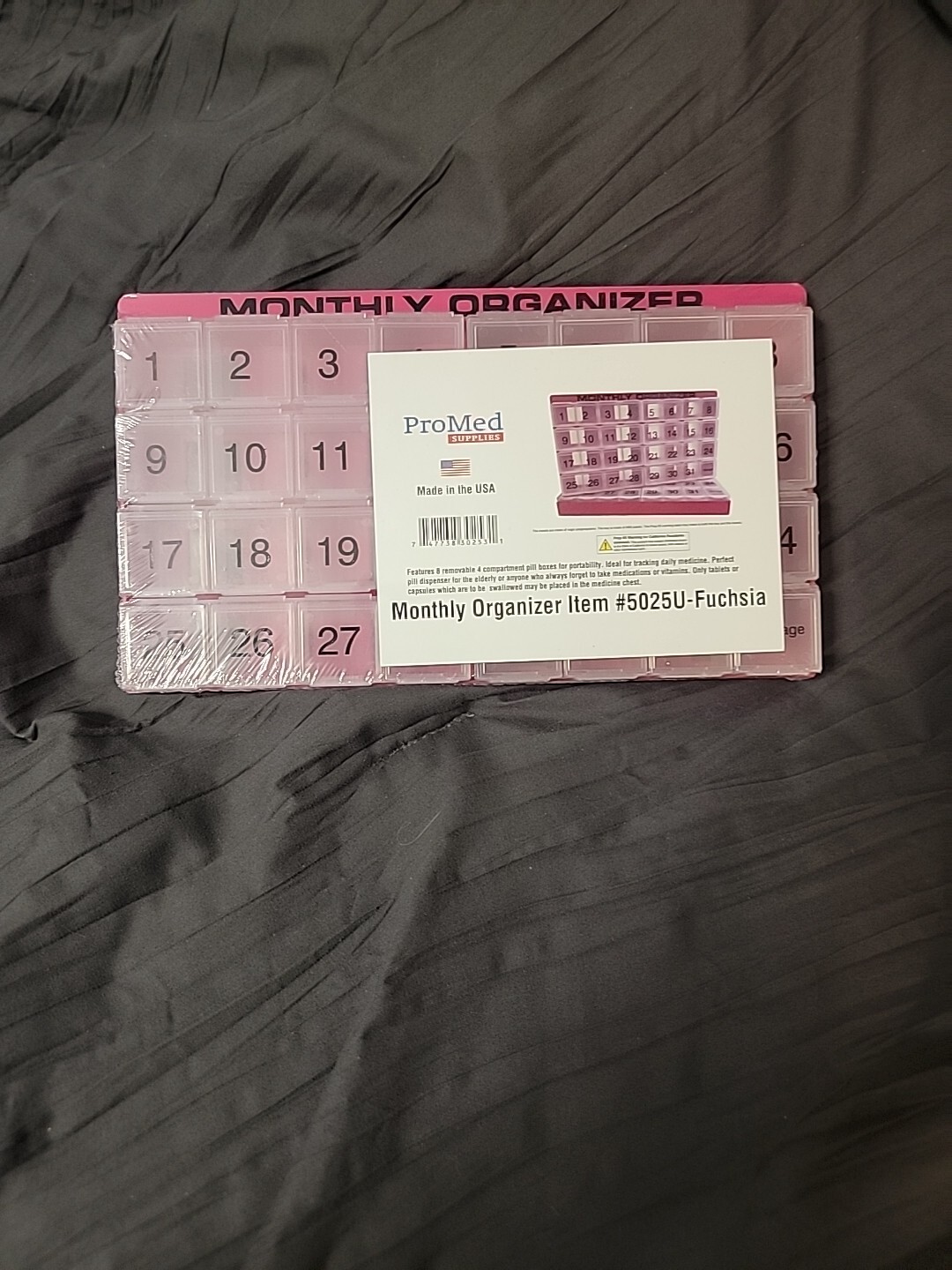 PROMED/Monthly Pill Organizer~32 compartments/New~Fuchsia