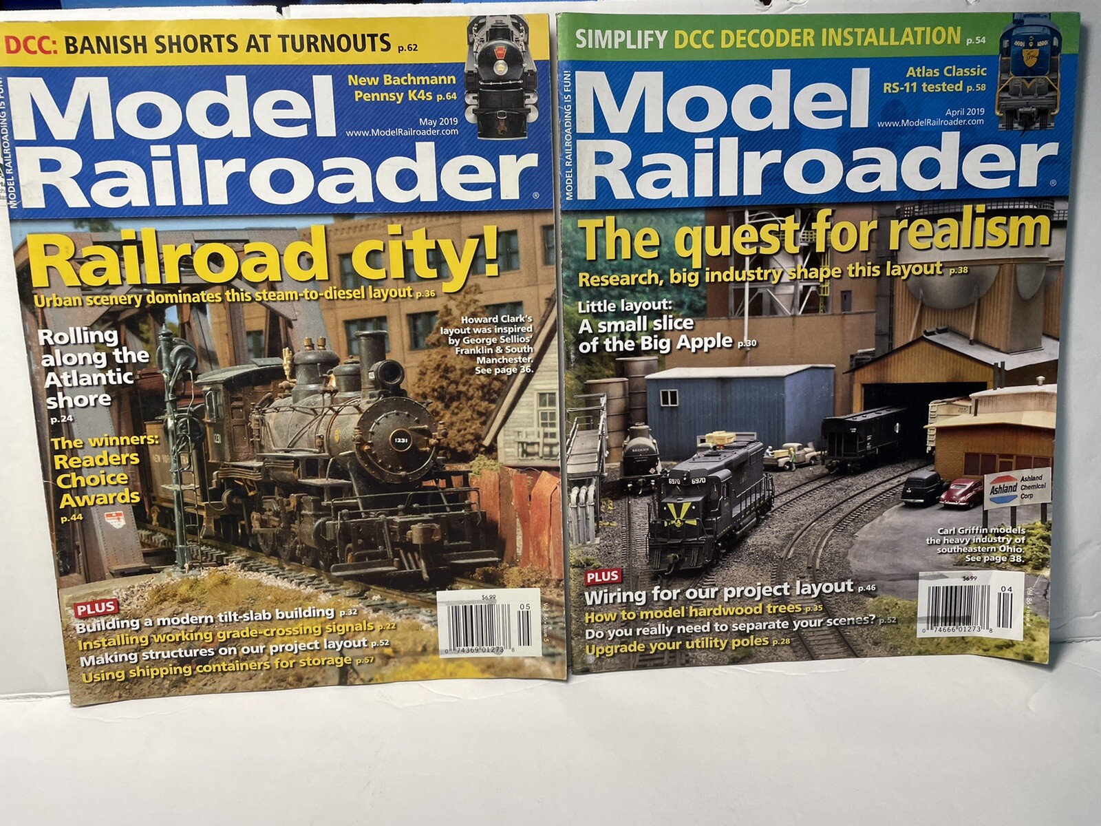 Model Railroader Magazines 2019 Lot of 8 Used