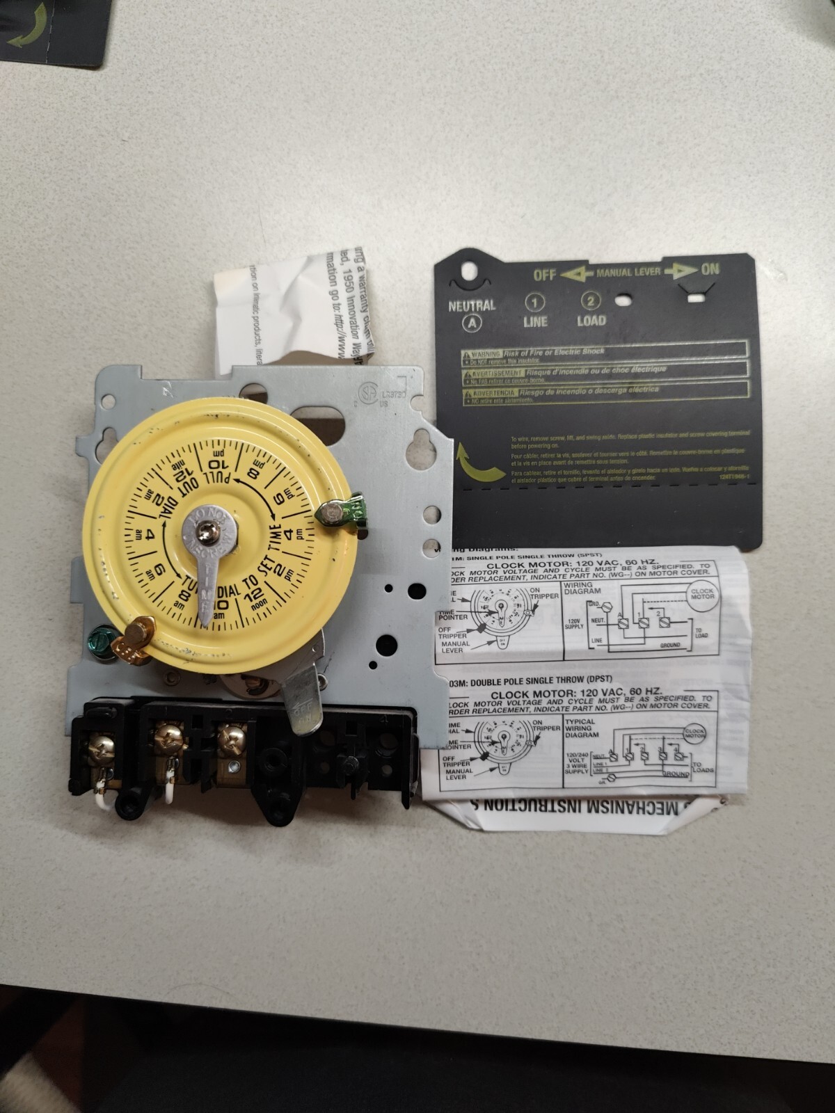 Intermatic T101M Mechanical Timer - Mechanism ONLY