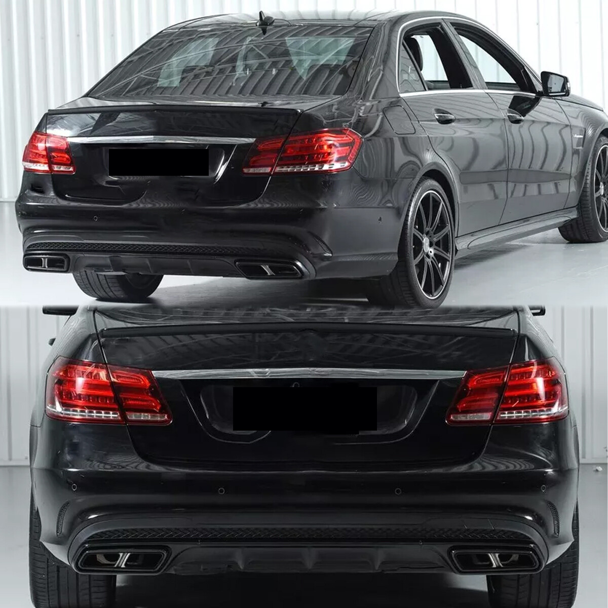 For Mercedes Benz E-Class W212 E350 2014-15 Rear Diffuser E63 Style+Exhaust Tips