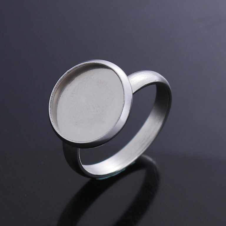 1 pc. 304 Stainless Steel Cabochon Setting Bezel RING bases – Ring Size 7 US – G