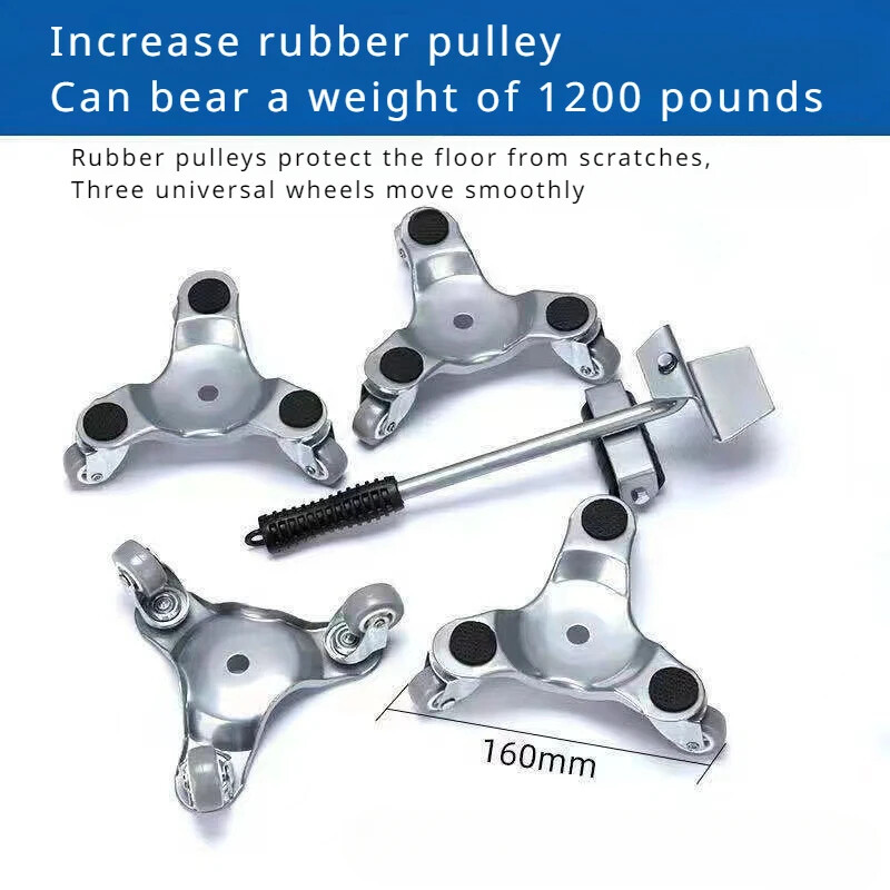 Household Portable Moving Triangle Wheel Moving Universal Wheel Pulley Base