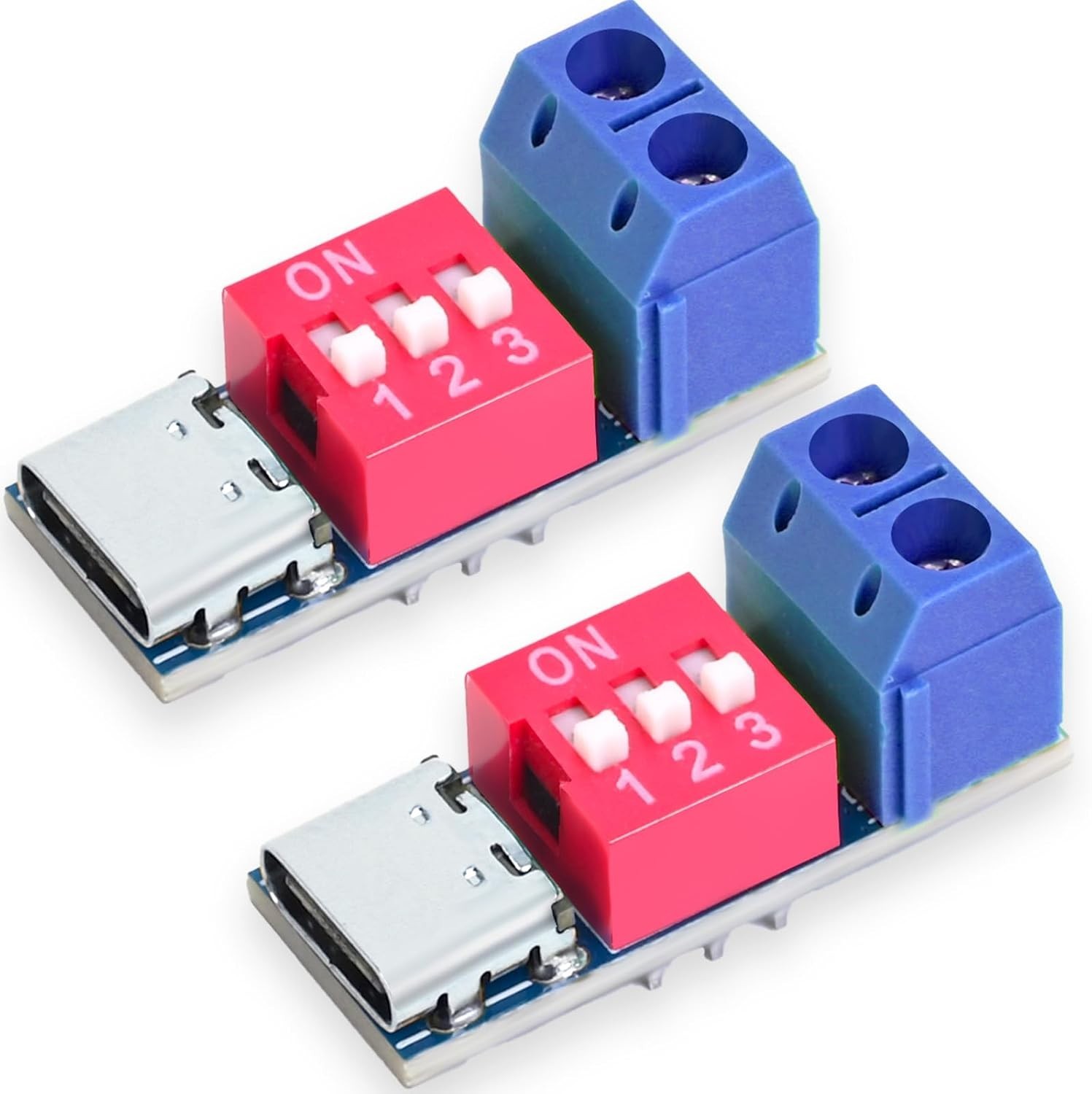 Versatile USB-C PD Trigger Board - Adjustable Voltage Fast Charge Module 2PCS
