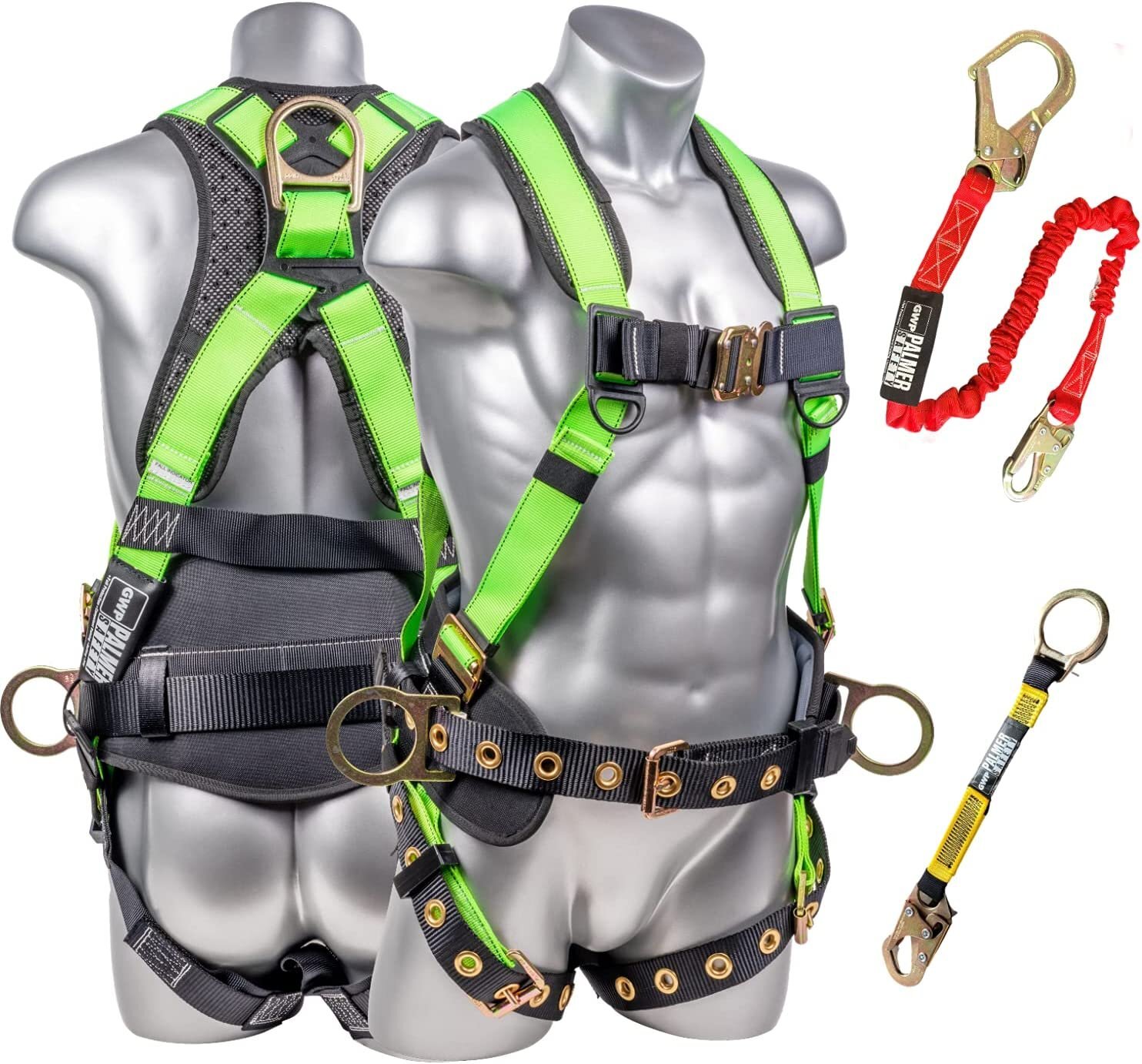 Palmer Safety Hammerhead Safety Harness, Padded Back Support, QCB