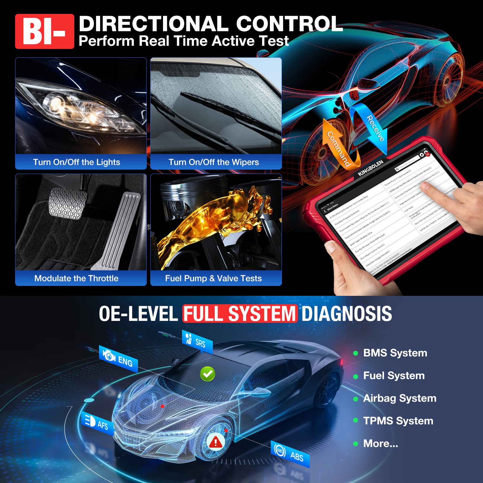 2026 Kingbolen K10 PRO Bluetooth 2 Coding Full System Diagnostic Scanner Tool