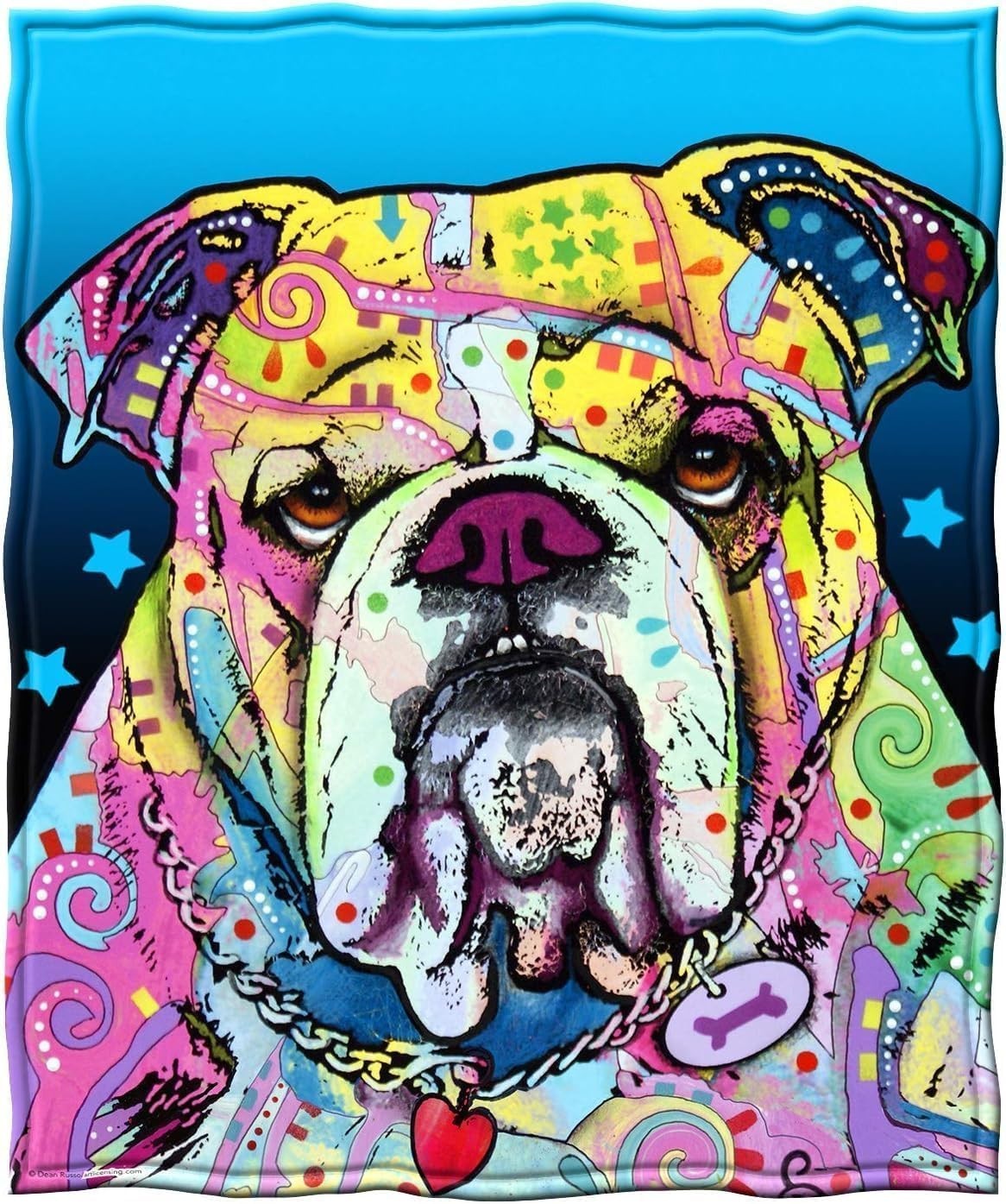 Dawhud Direct 50x60-Inch Fleece Blankets - Dean Russo Bulldog Throw Blanket