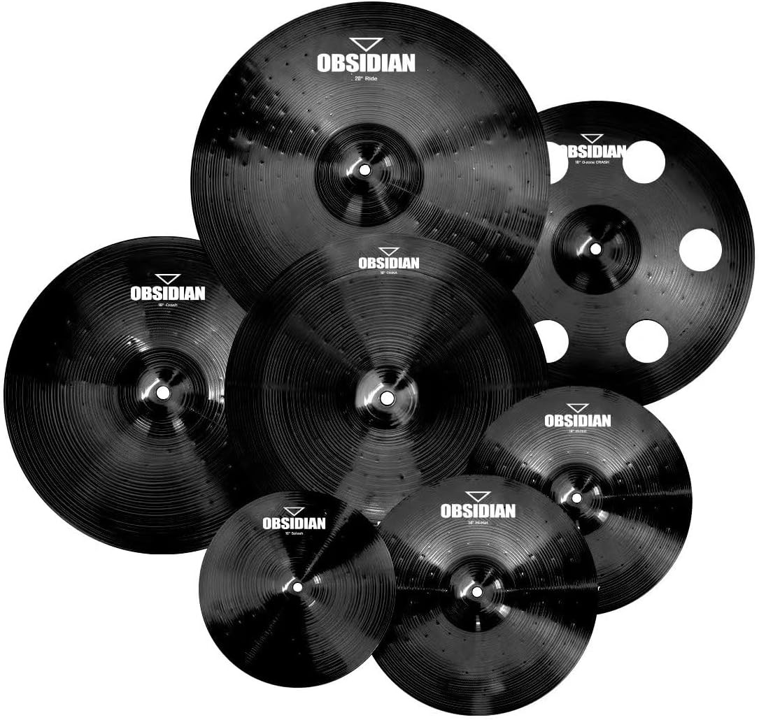 Titanium BLACK Cymbals Set – 7-Piece Cymbal Pack–Lightweight, Durable