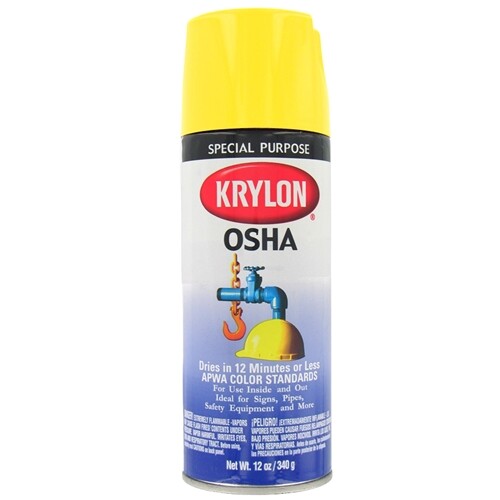 Krylon K01813007 Osha Color Paint Safety Yellow, 12 lbs Aerosol