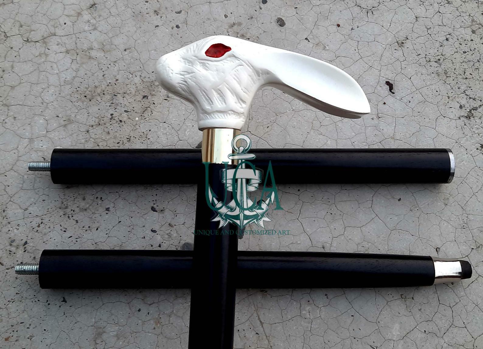 Rabit Head Handle Designer Canes~Antique Wooden Canes Walking Stick design gift