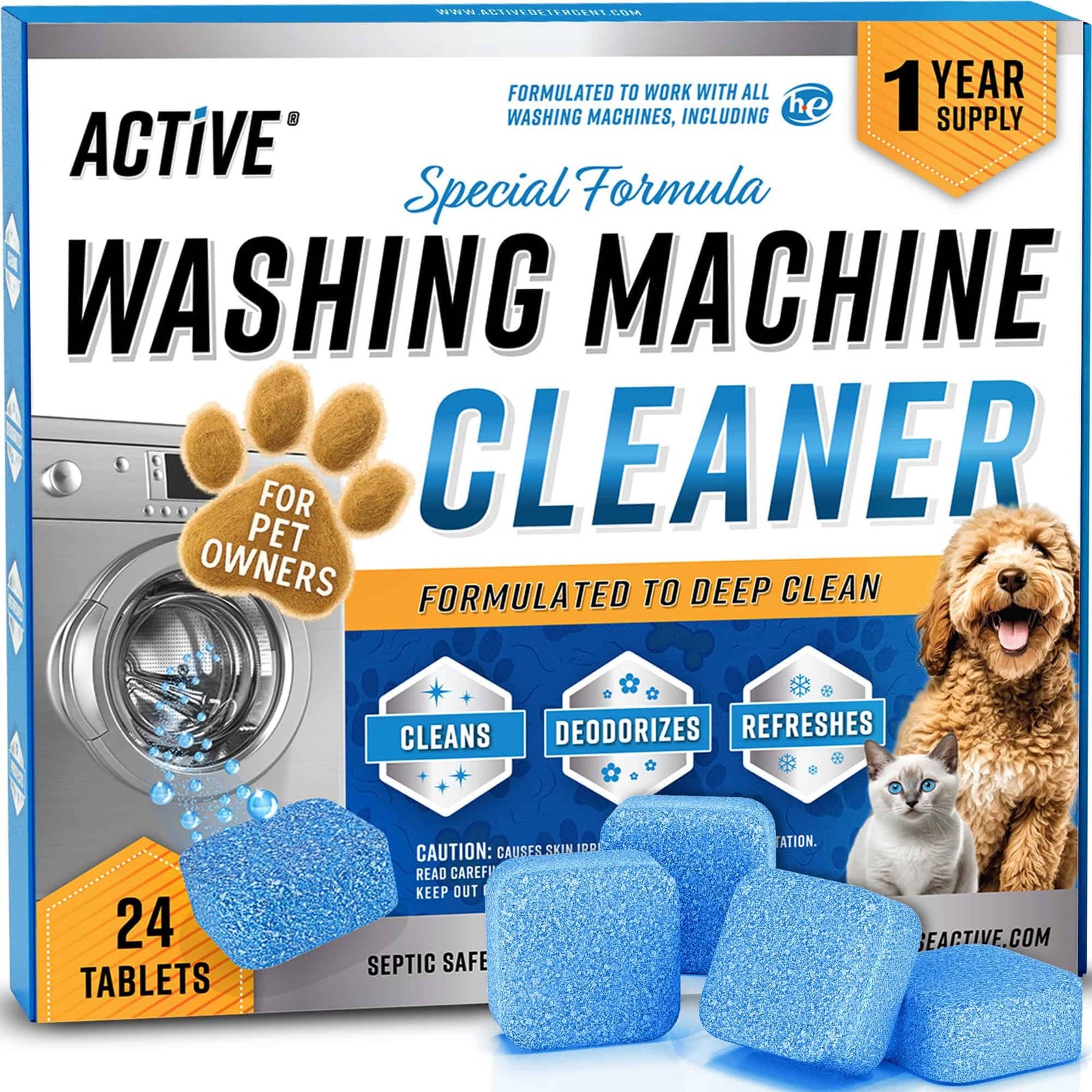 Washing Machine Cleaner for Pet Owners Enzymatic Deep Clean Descaler for Cat ...