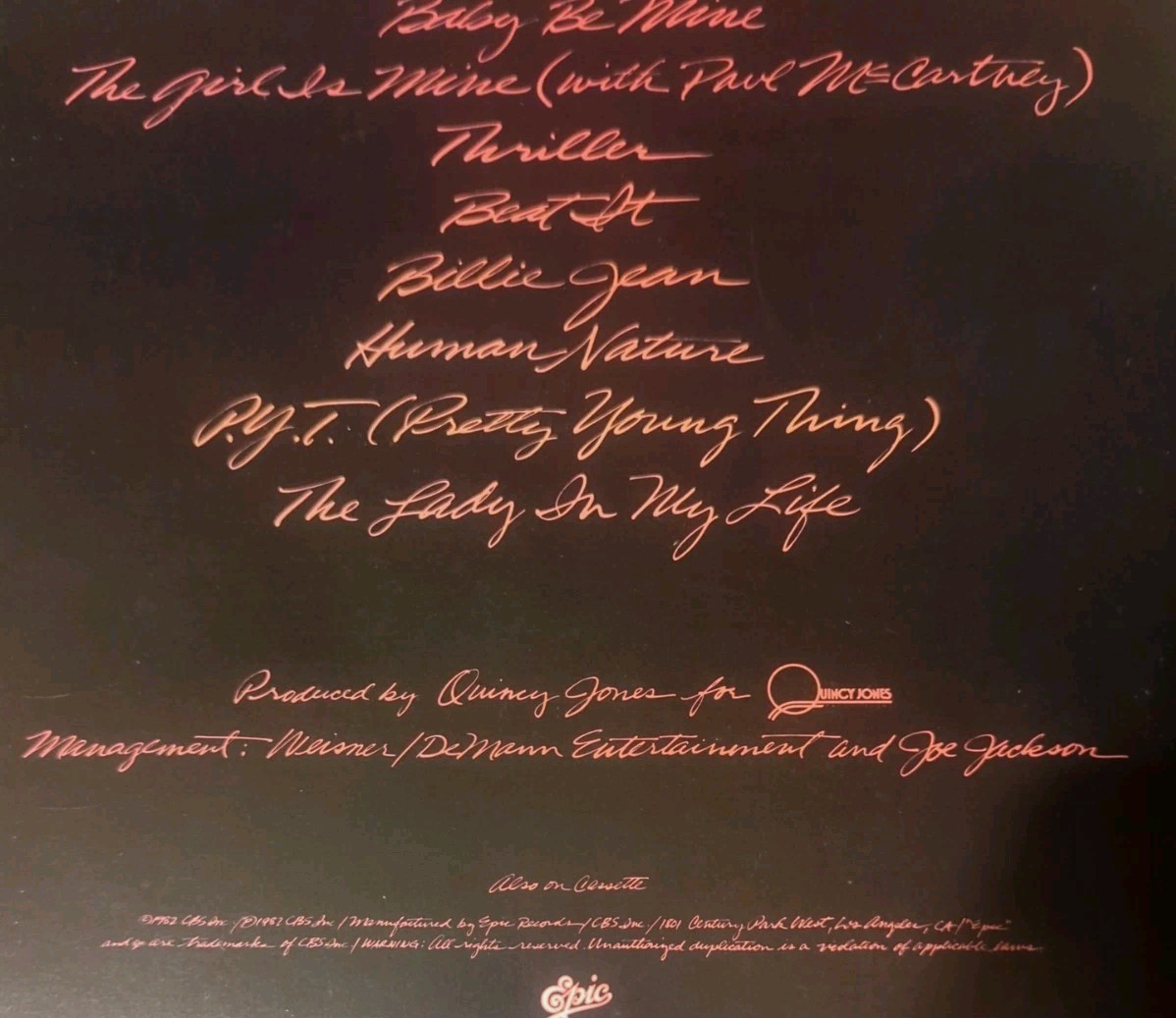 Michael Jackson - Thriller Misprint Co-Pro. Error 1982 Original LP Gatefold VG+
