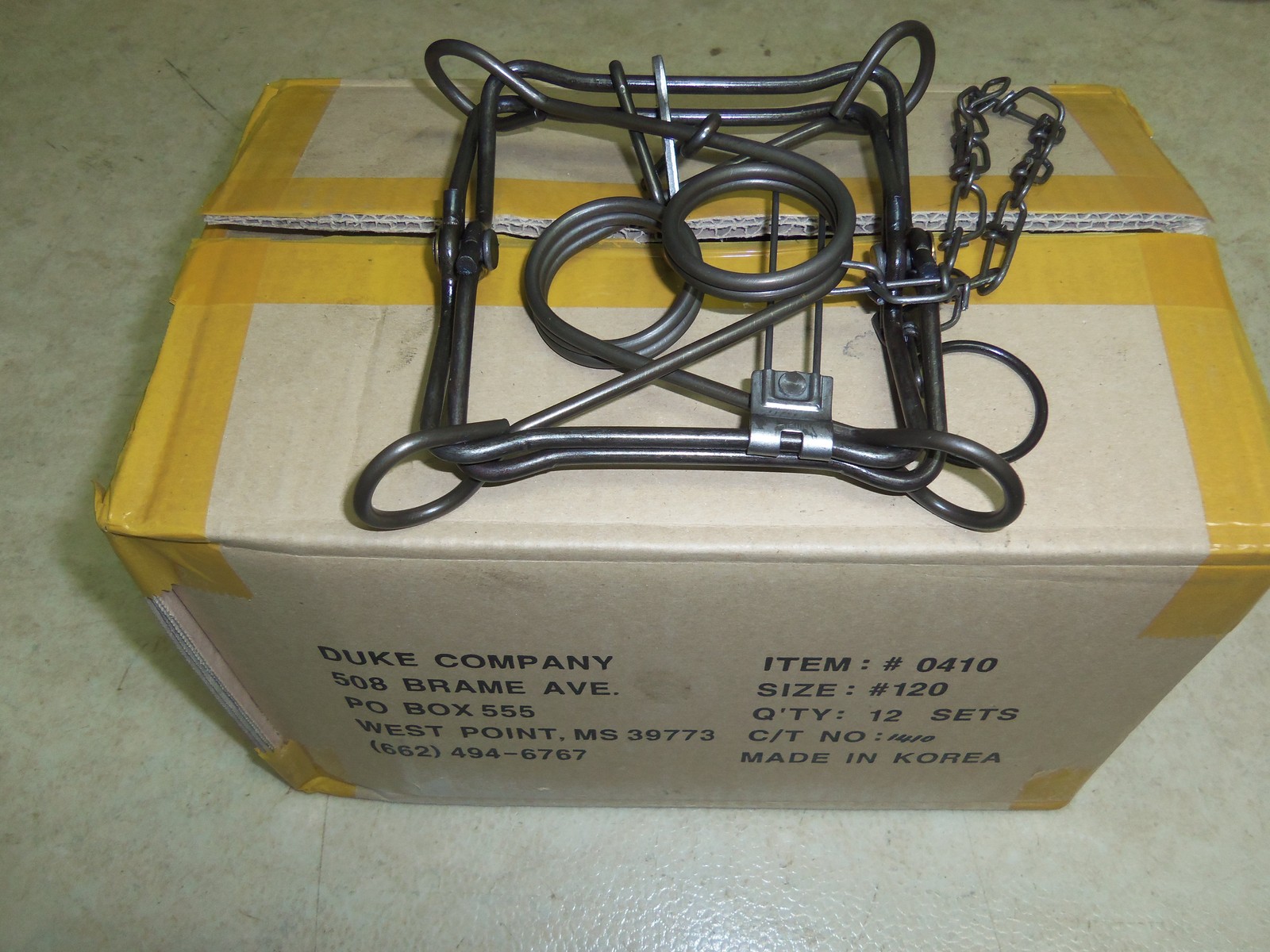1 Duke 120 Double Spring Body Grip Trap Trapping Marten Muskrat Mink 0410