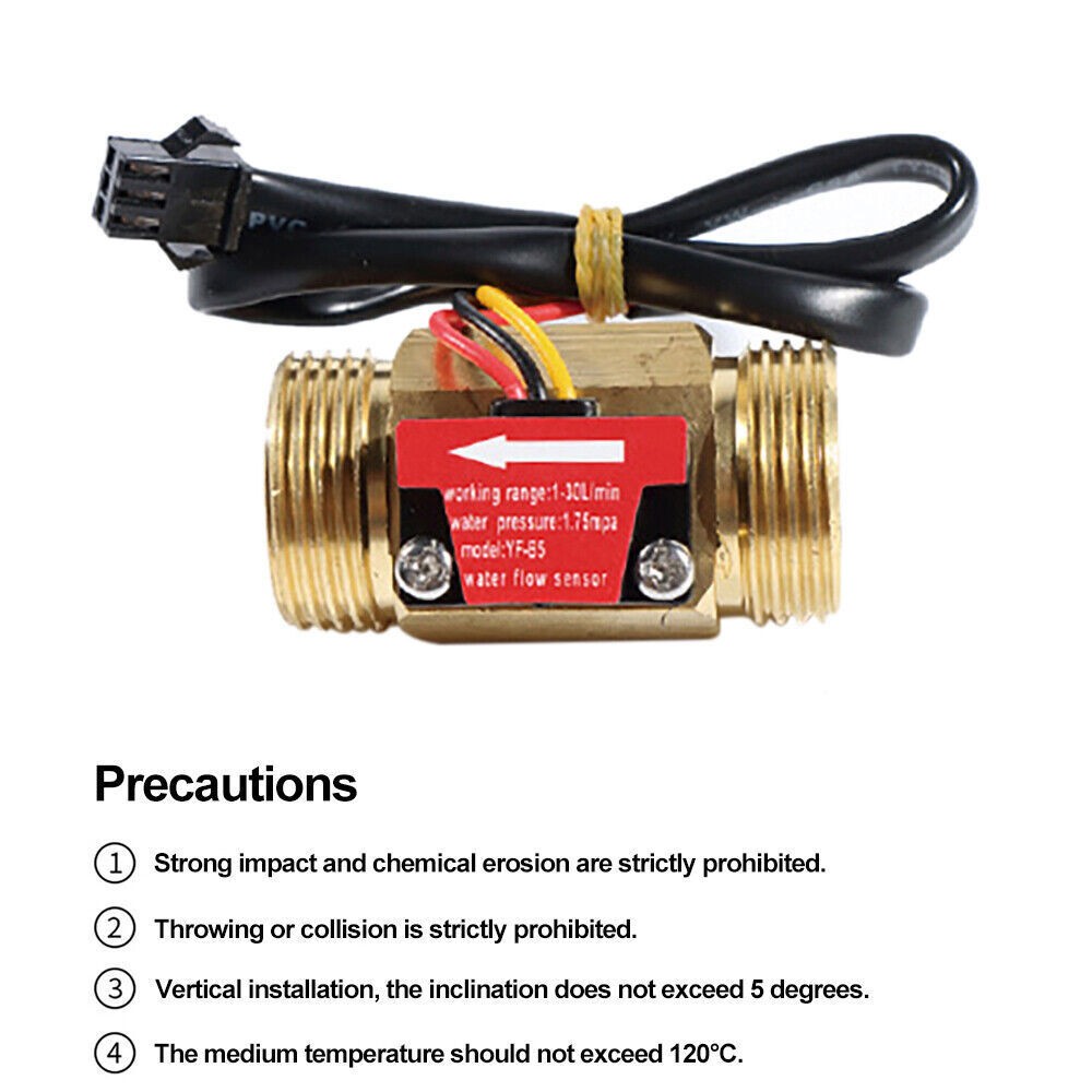 Thread Hall effect flow sensor switch flow meter G1/2" 3/4" 1" DE