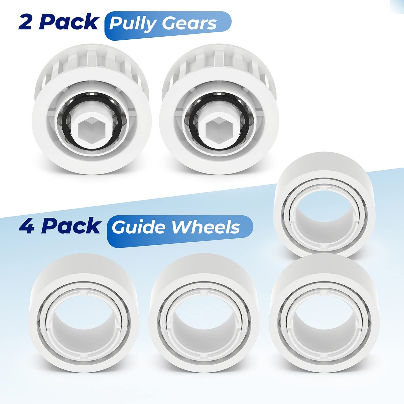Pool Cleaner Replacement Parts, 4 Pack Guide Wheels and 2 As shown