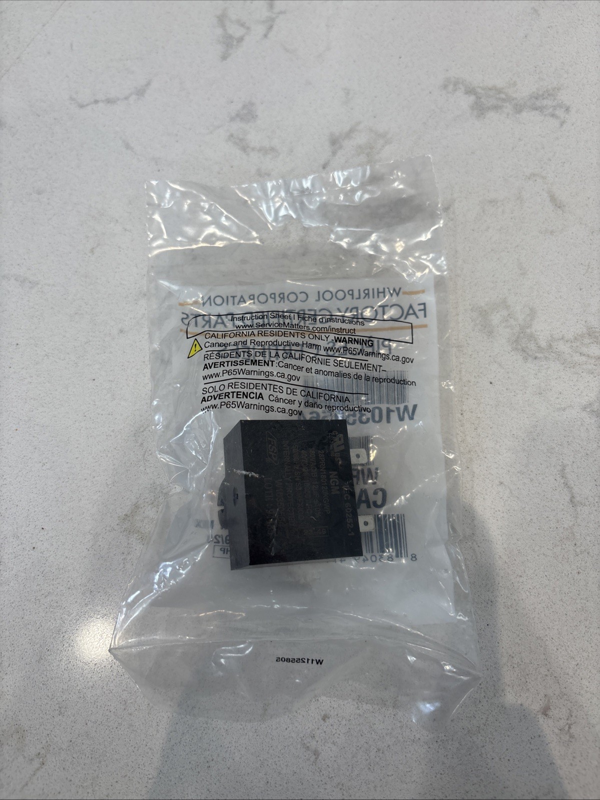 Whirlpool Fridge Capacitor WPW10350564