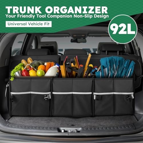 Heavy-Duty Trunk Organizer & Multi-Compartment Storage Box 92l (Organizer Only)